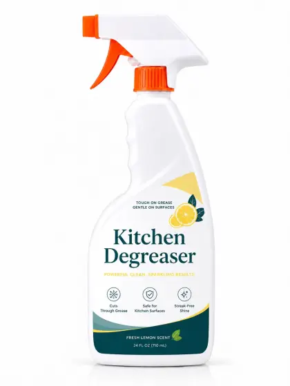 Kitchen degreaser bottle with lemon private label packaging